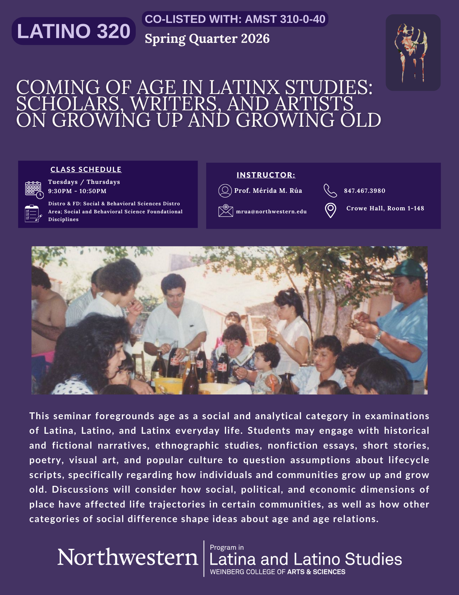 Course flyer for Growing up latinx