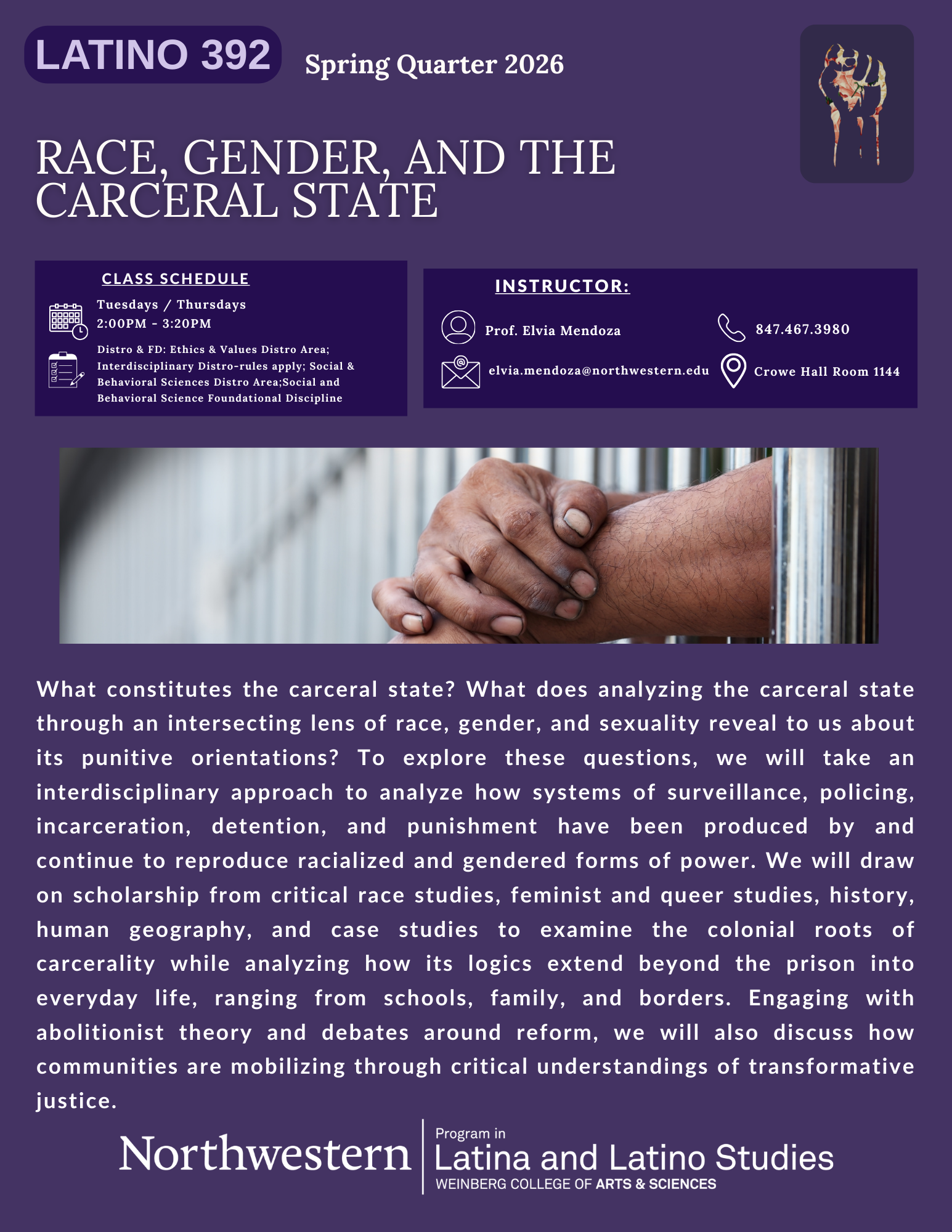 Flyer for Race, Gender, and the Carceral State